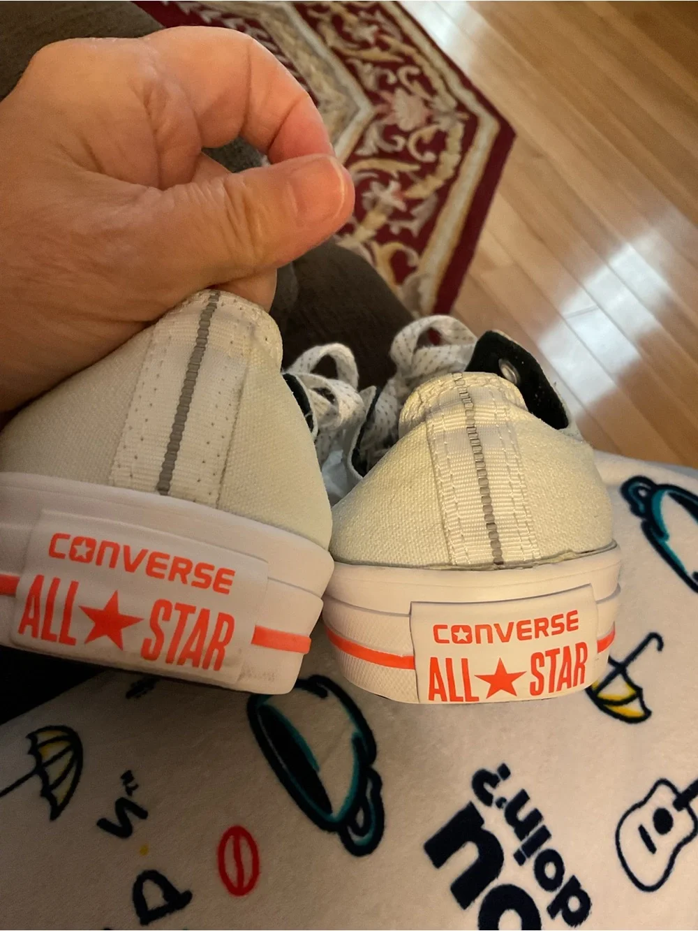 Converse All Star 153796F Unisex Low Top White Sneaker Size Mens 5 Womens 7 GUC